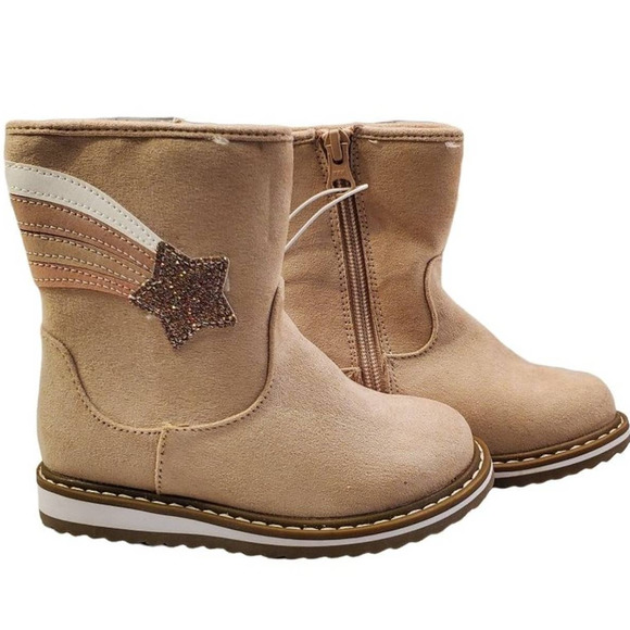 Toddler Girls Boots Isla Rainbow Zipper Slip On Winter Boots Shooting Star - Picture 1 of 12